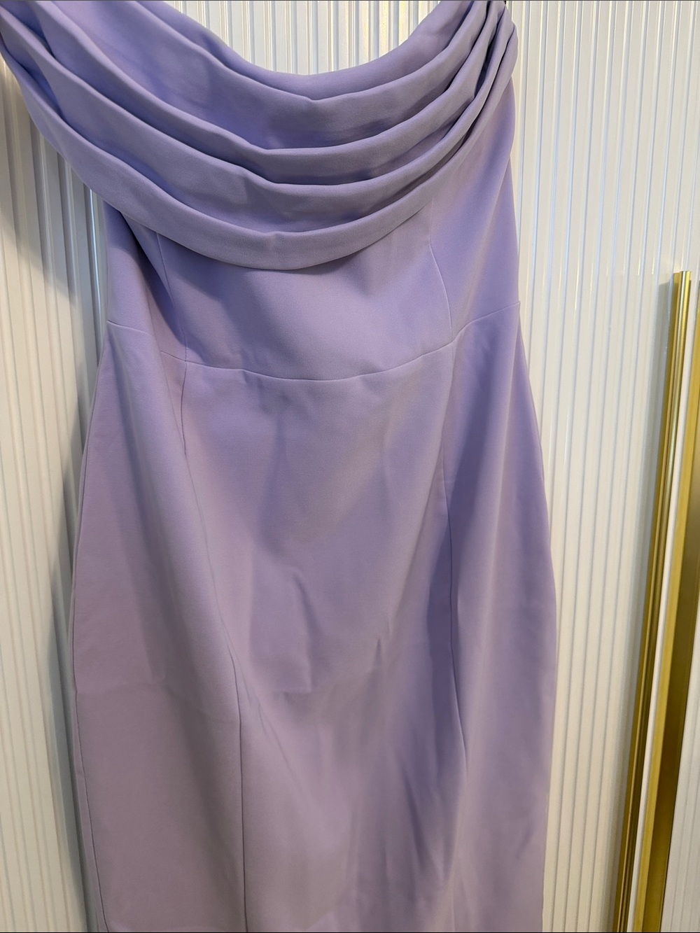 Lavish Alice Strapless Lilac Draped Neck Dress